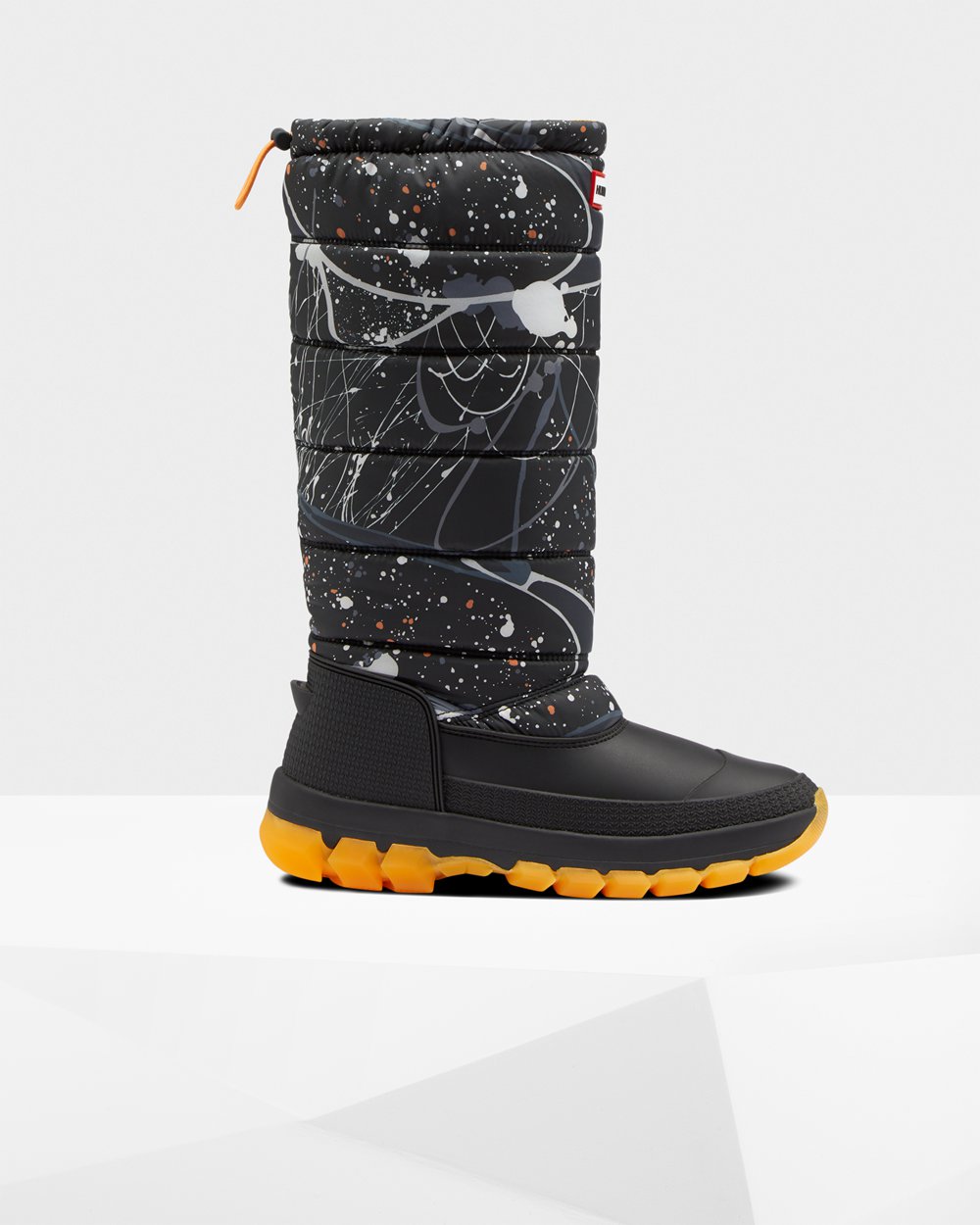 Snow Boots Dames - Hunter Original Printed Insulated Tall - Grijs Zwart - 67TLXNHJI